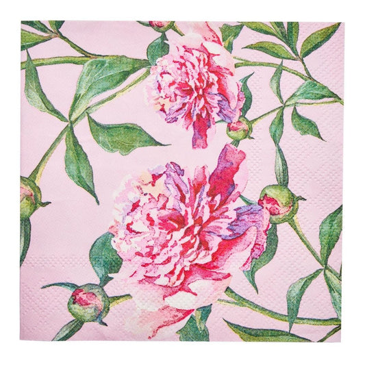 PINK PEONIES COCKTAIL NAPKINS