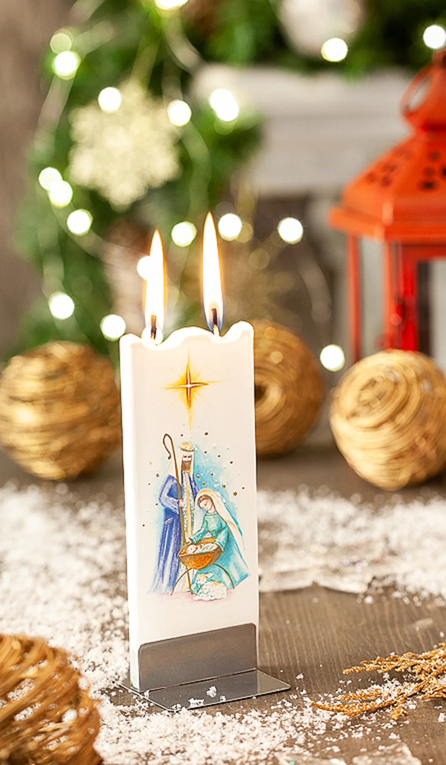 NATIVITY SCENE FLAT CANDLE