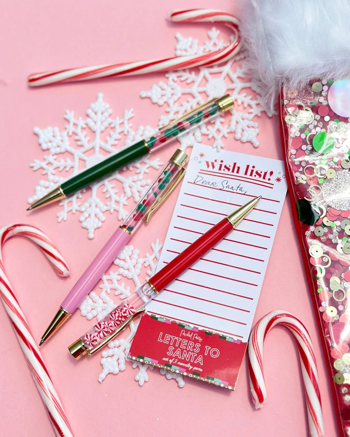 LETTERS TO SANTA CONFETTI PEN SET- BLACK INK