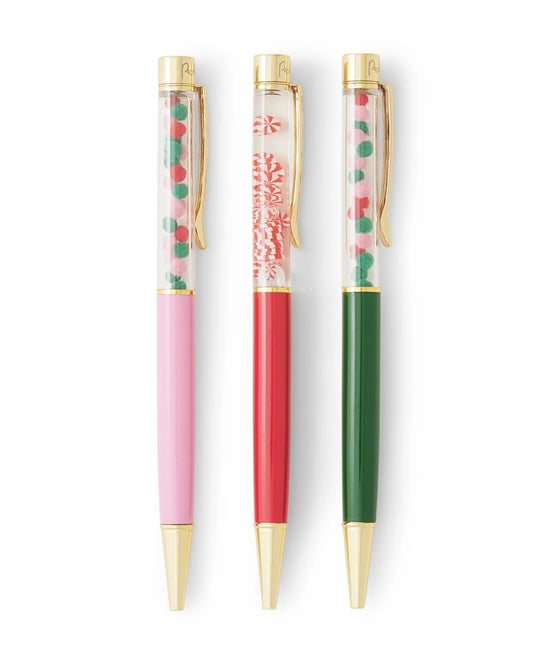LETTERS TO SANTA CONFETTI PEN SET- BLACK INK