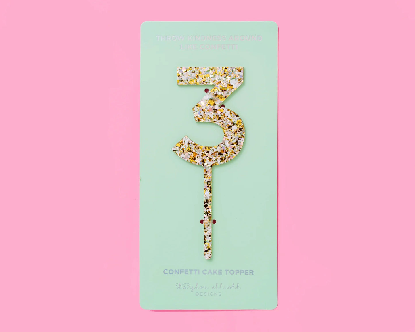 Pearl Confetti Cake Topper Numbers