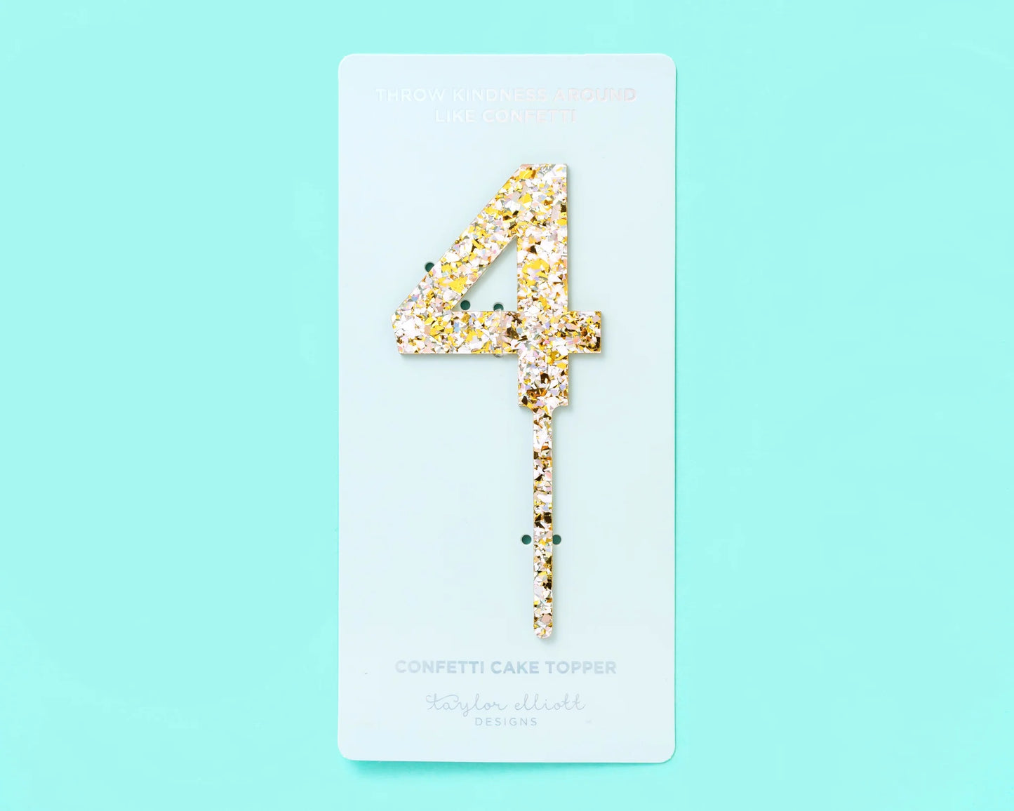 Pearl Confetti Cake Topper Numbers