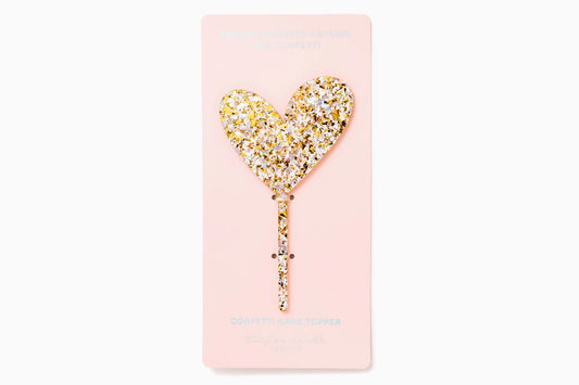 Pearl Confetti Cake Topper - Heart