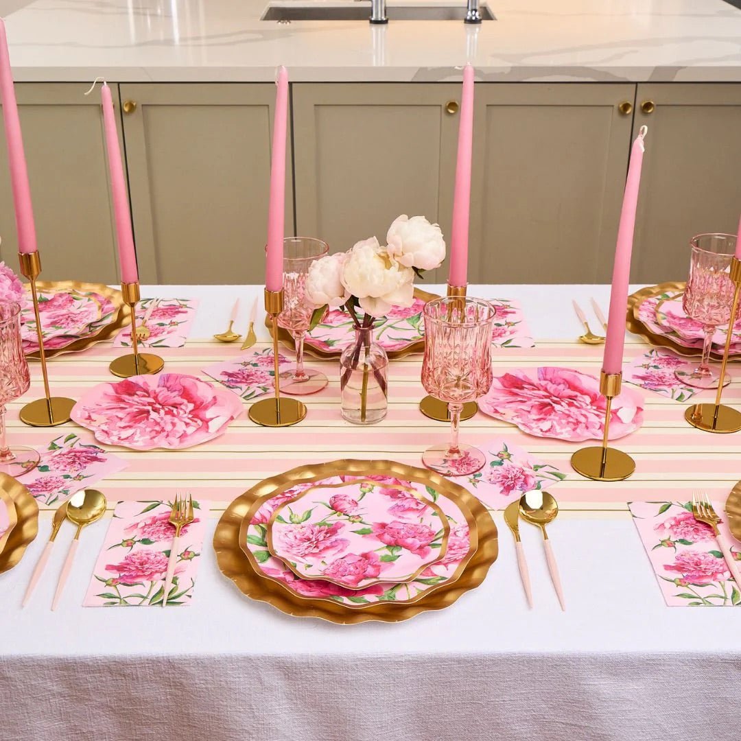 PINK PEONIES DESSERT PLATES