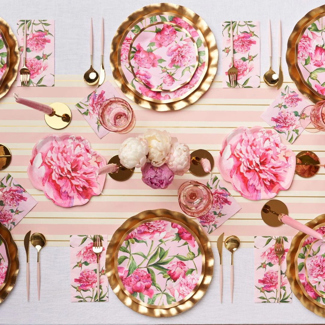 PINK PEONIES DESSERT PLATES