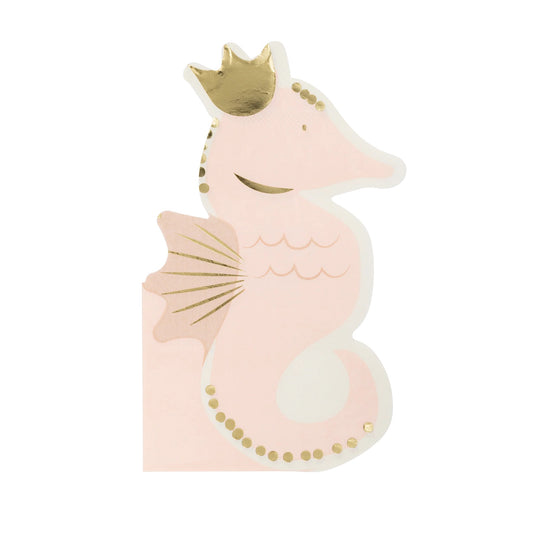 PINK SEAHORSE COCKTAIL NAPKINS