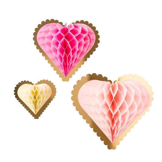 SECRET ADMIRER HONEYCOMB HANGING HEARTS