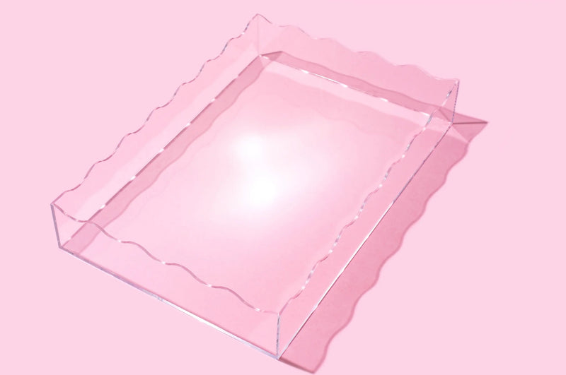 CLEAR RECTANGLE TRAY LARGE