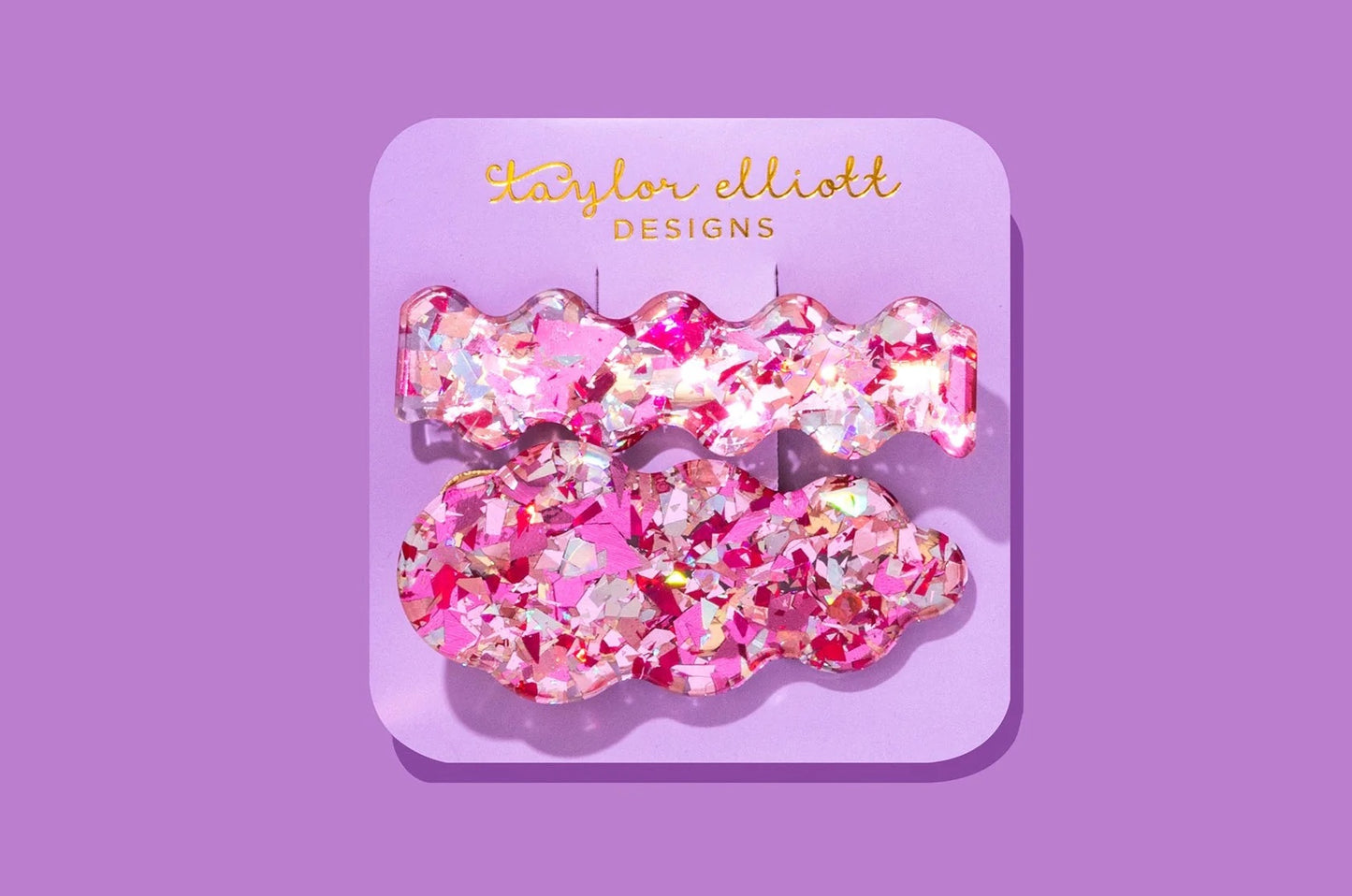 PINK CONFETTI HAIR CLIP SET