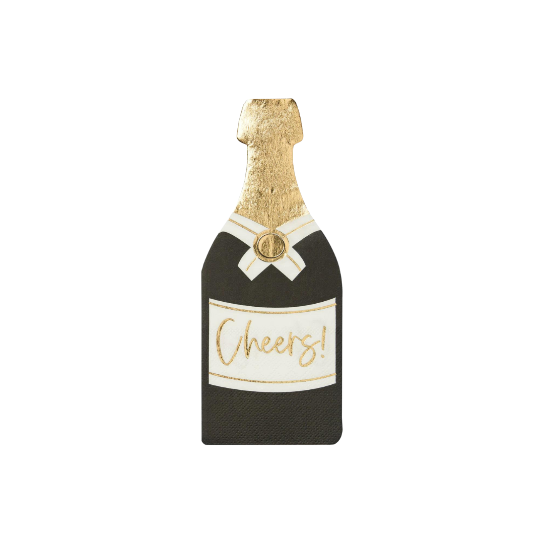 CHAMPAGNE BOTTLE  CELEBRATE GOOD TIMES COCKTAIL NAPKINS