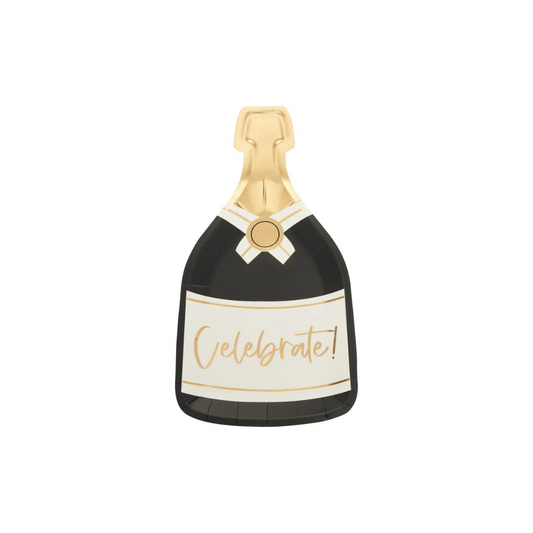 CHAMPAGNE BOTTLE CELEBRATE DESSERT PLATES