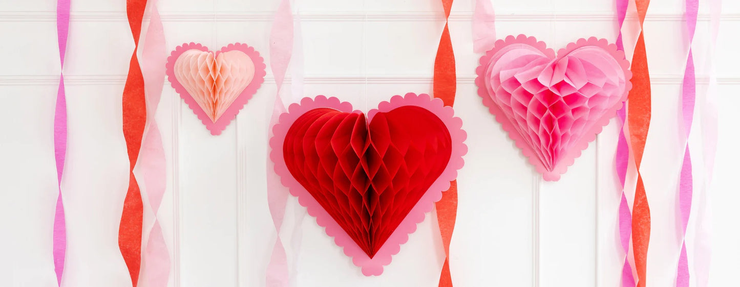 HEARTFELT HONEYCOMB HANGING HEARTS