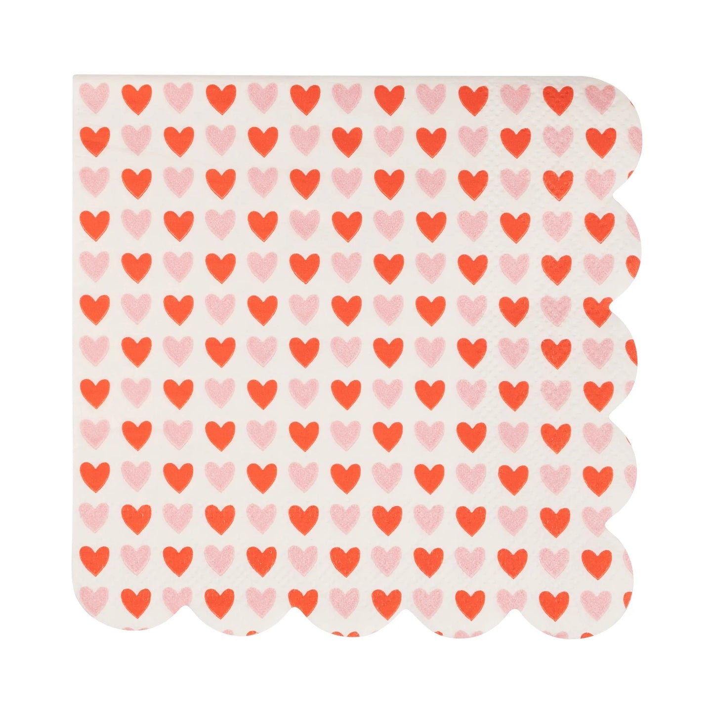 HEARTS SCALLOPED COCKTAIL NAPKINS