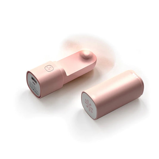 PINK "EASY BREEZY" PORTABLE FAN WITH POWER BANK