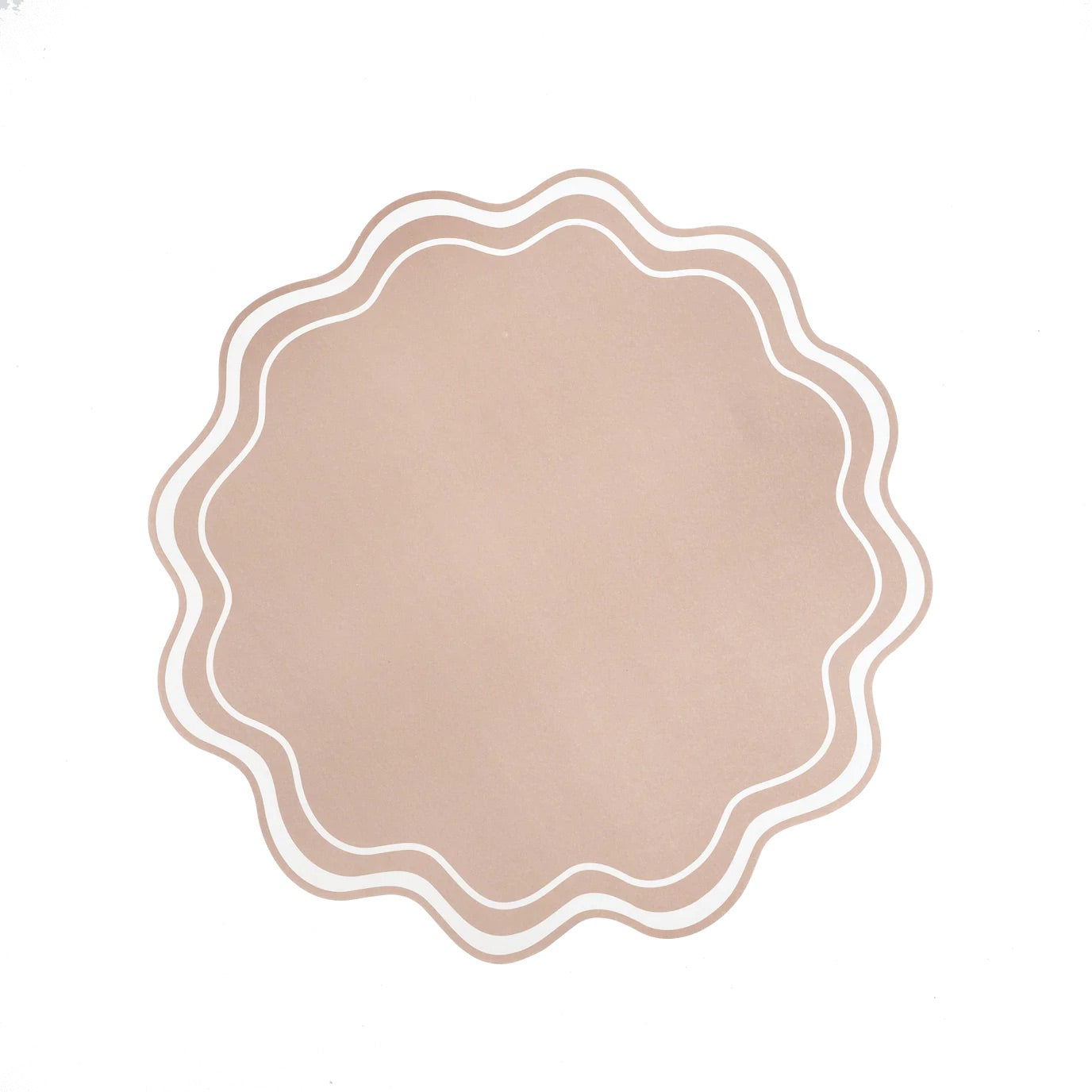 BEIGE WAVY SCALLOP PAPER PLACEMATS