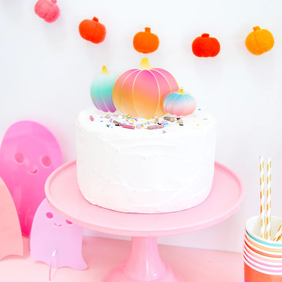 Gradient Pumpkins Acrylic Cake Topper Set