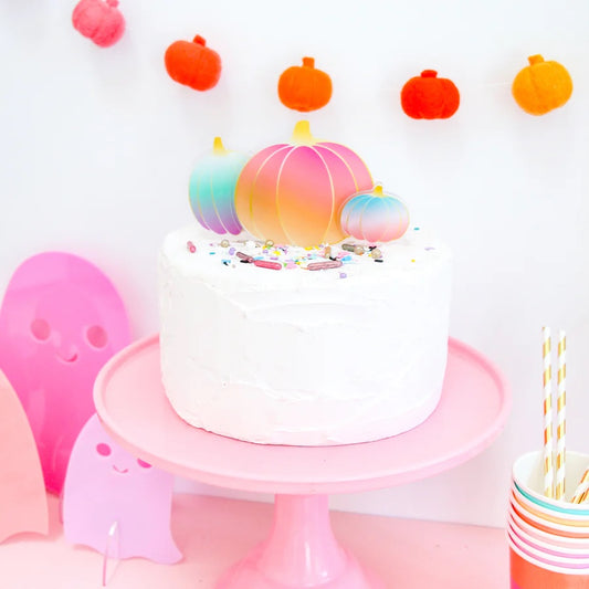 Gradient Pumpkins Acrylic Cake Topper Set