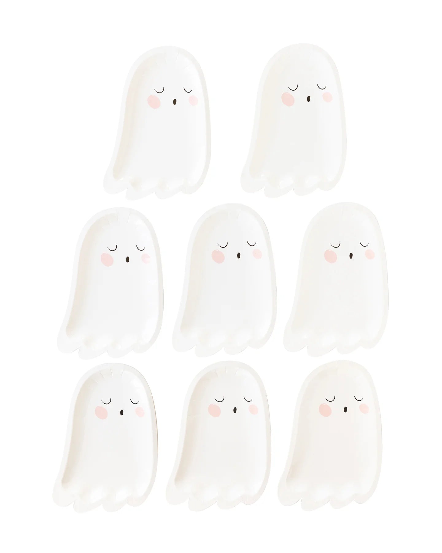 WHITE GHOST SHAPED DESSERT PLATES