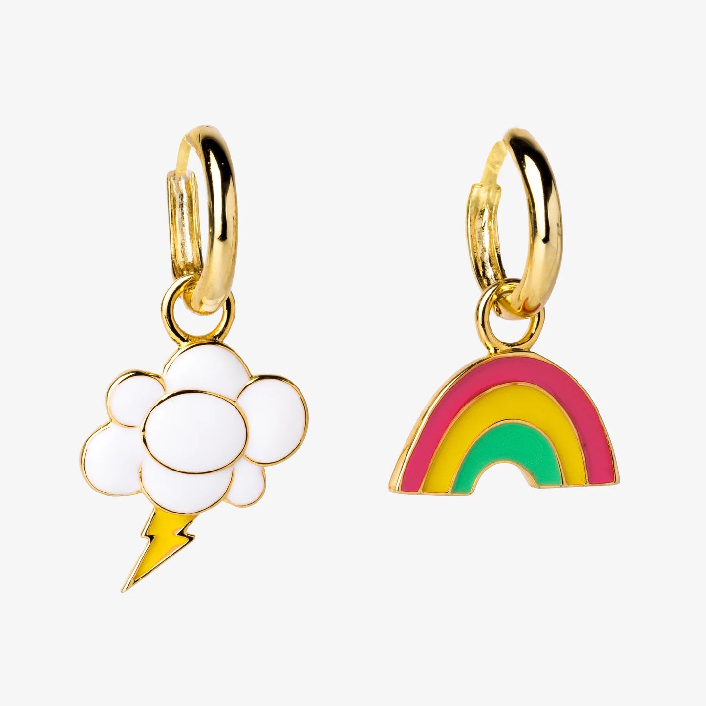 Rainbow & Cloud Hoop Earrings