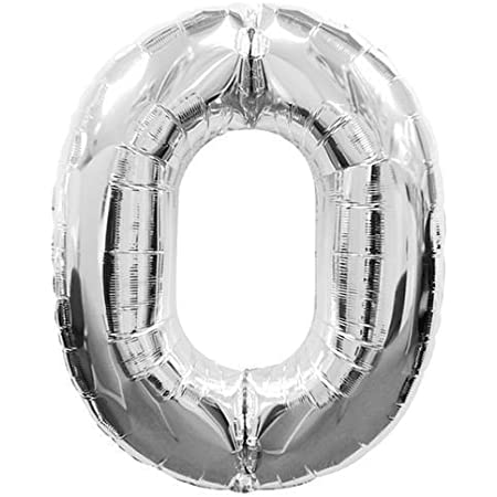 Silver Numbers Foil Balloons