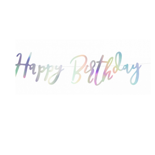 Iridescent Happy Birthday Banner