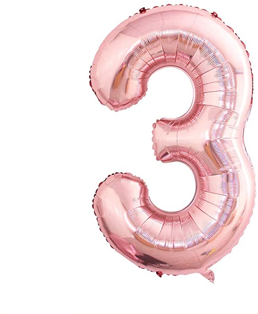 Rosegold Numbers Foil Balloons