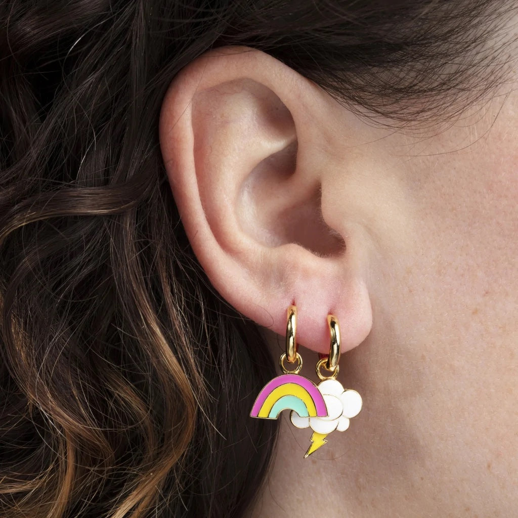 Rainbow & Cloud Hoop Earrings