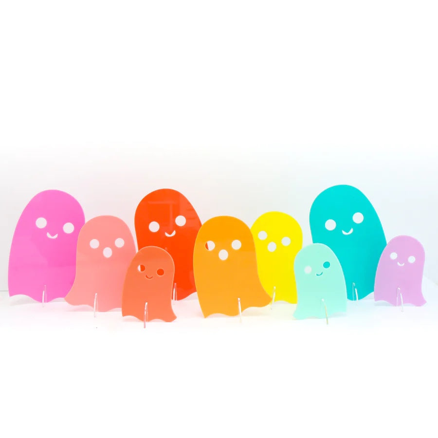 Halloween Pink Set Opaque Acrylic Ghost Decorations