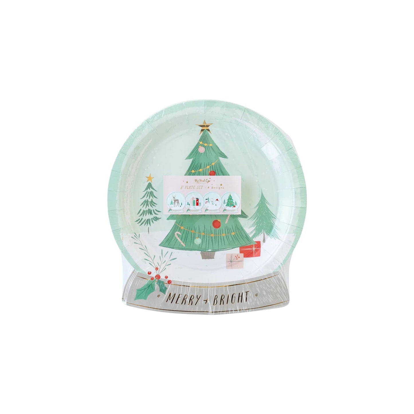 SNOW FUN SNOW GLOBE DINNER PLATES