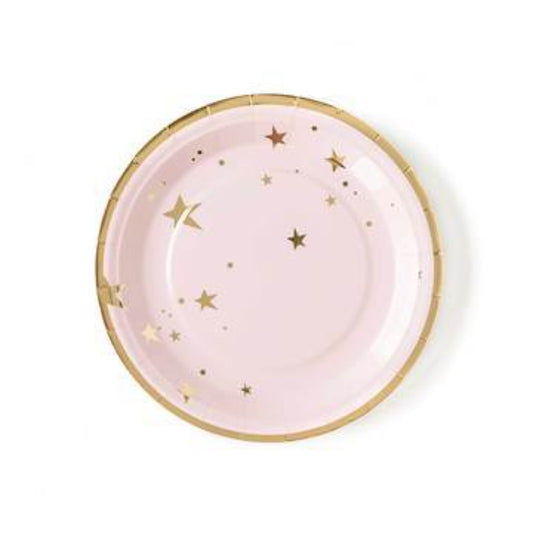 Baby Pink & Gold Star Dinner Plates