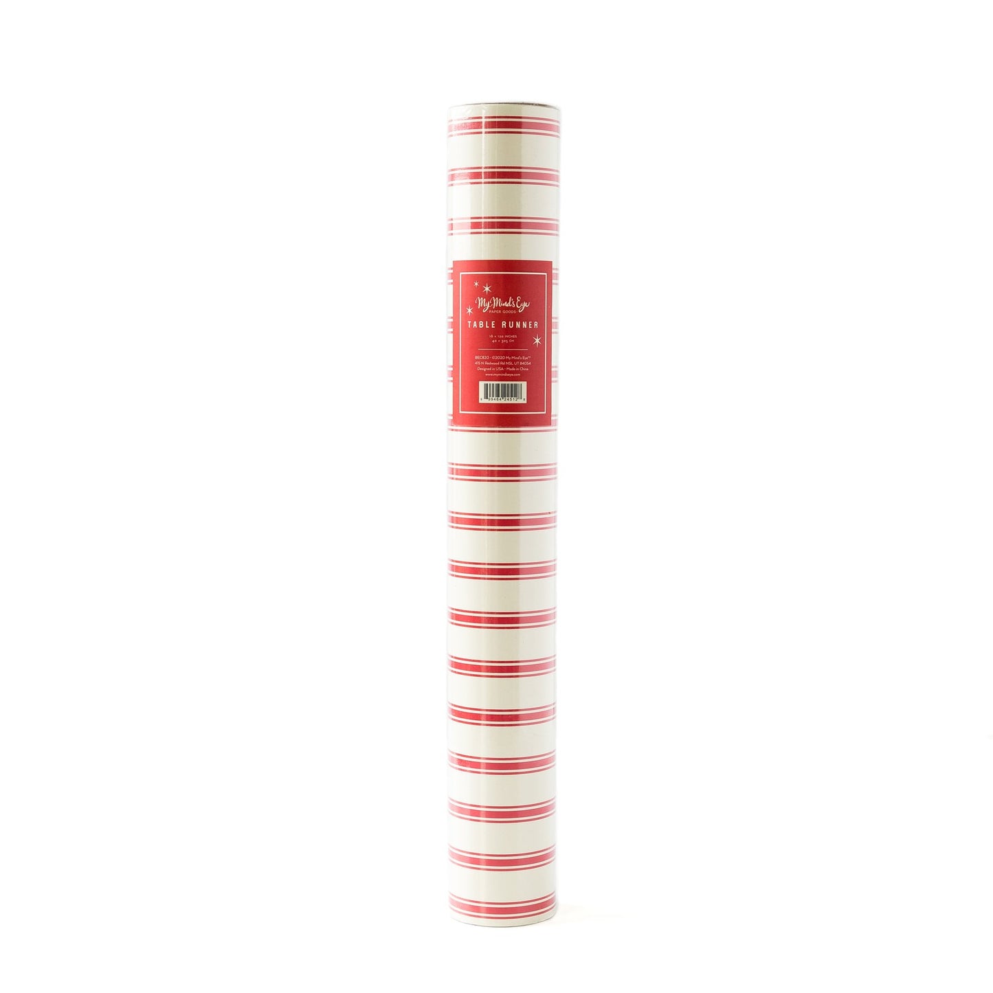 RED TICKING STRIPED TABLE RUNNER