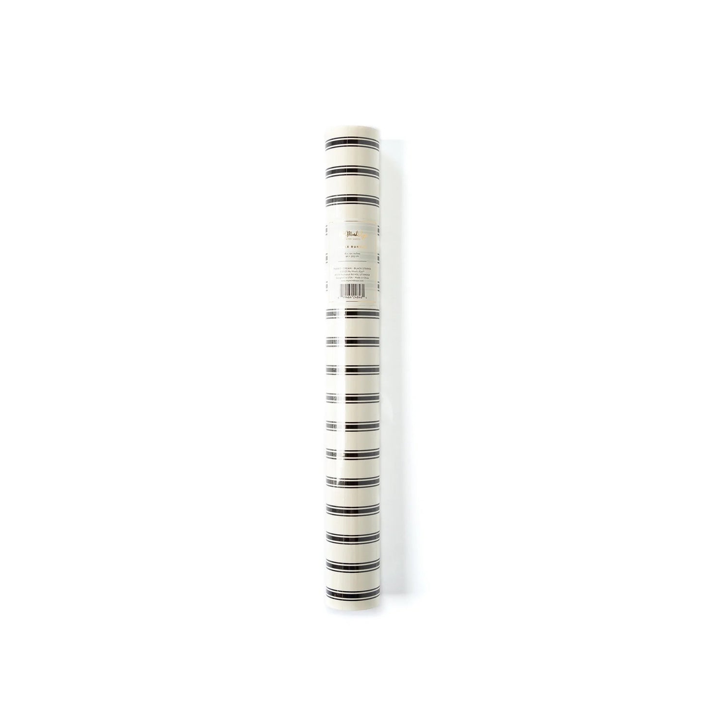 CREAM WITH BLACK STRIPE PAPER TABLE RUNNER