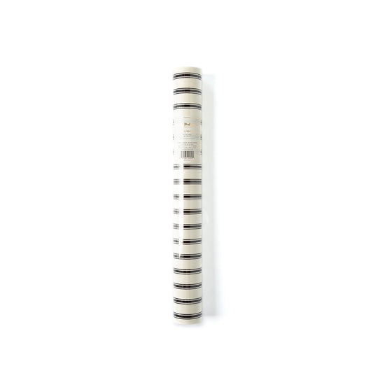 CREAM WITH BLACK STRIPE PAPER TABLE RUNNER