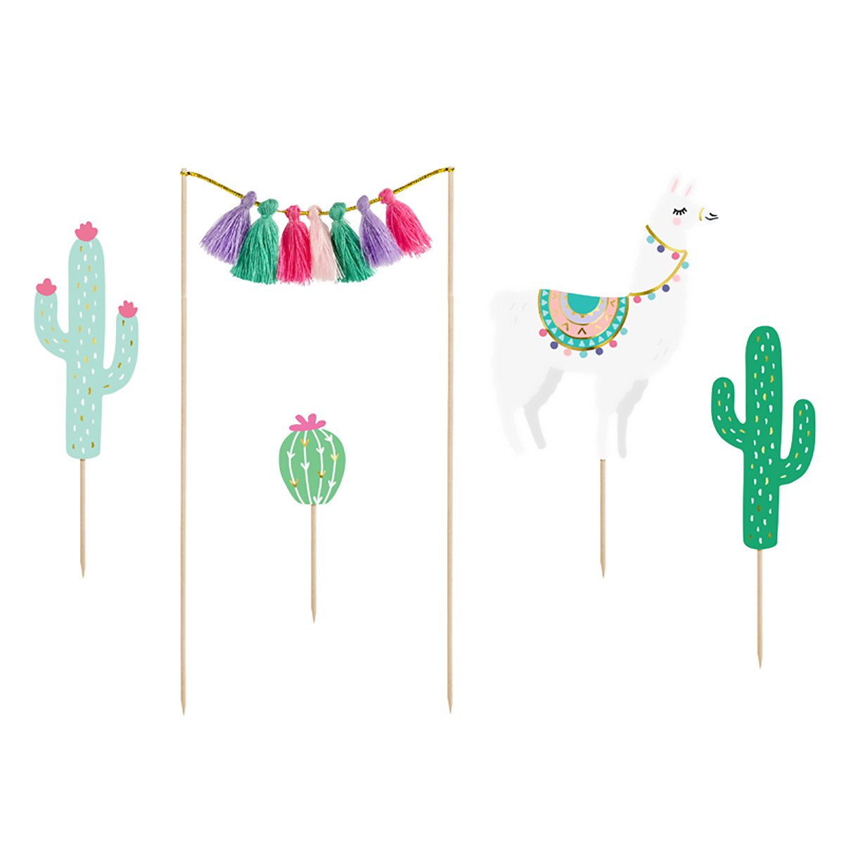 BOHO LLAMA FUN CAKE TOPPERS