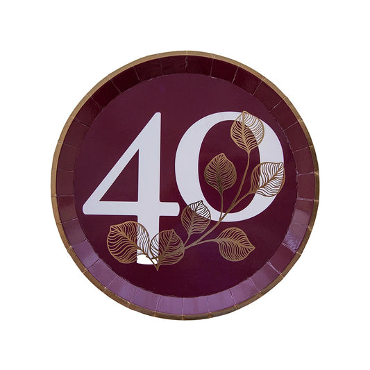 Mauve 40th Dessert Plates