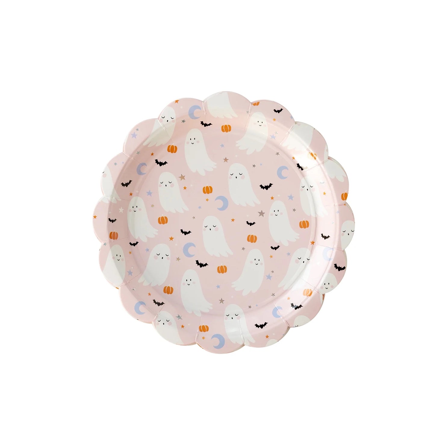 PINK PASTEL GHOST SCALLOPED DINNER PLATES