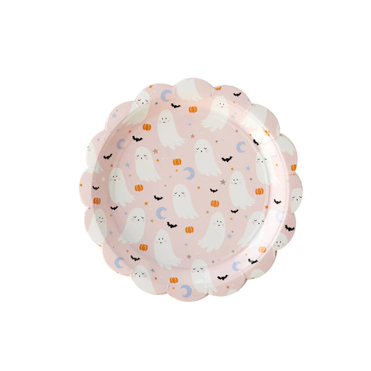 PINK PASTEL GHOST SCALLOPED DINNER PLATES