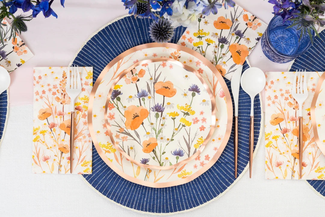 WAVY  WILDFLOWER DESSERT PLATES