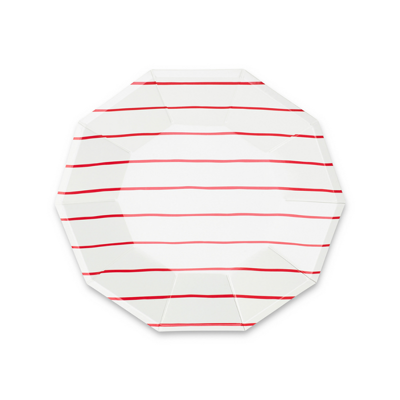 Candy Apple Frenchie Striped Dessert Plates