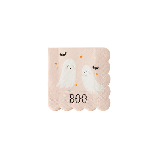 PASTEL PINK GHOSTS PAPER COCKTAIL NAPKINS