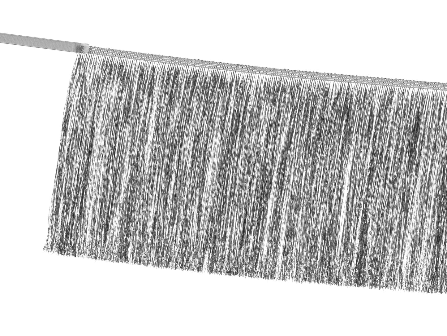 SILVER TINSEL FRINGE GARLAND 4.5FT