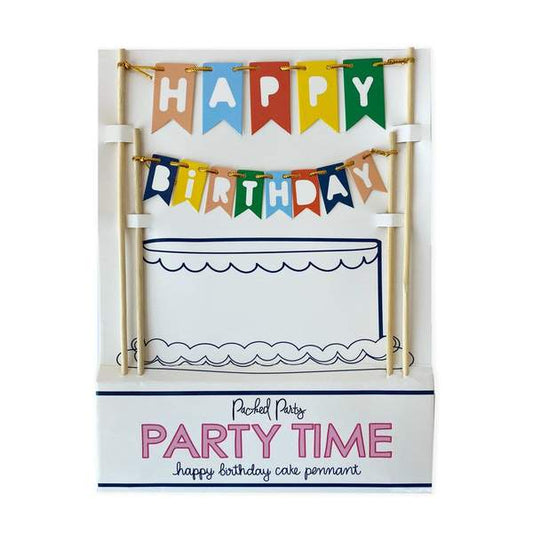 HAPPY BIRTHDAY CAKE  PENNANT TOPPER