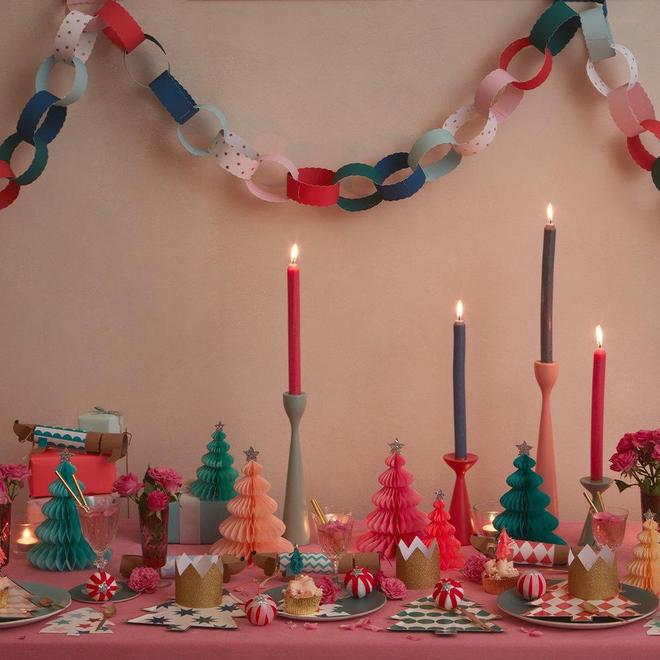Patterned Christmas Tree Dessert Plates