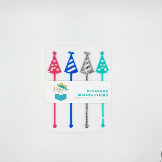 PARTY HAT DRINK STIRRERS