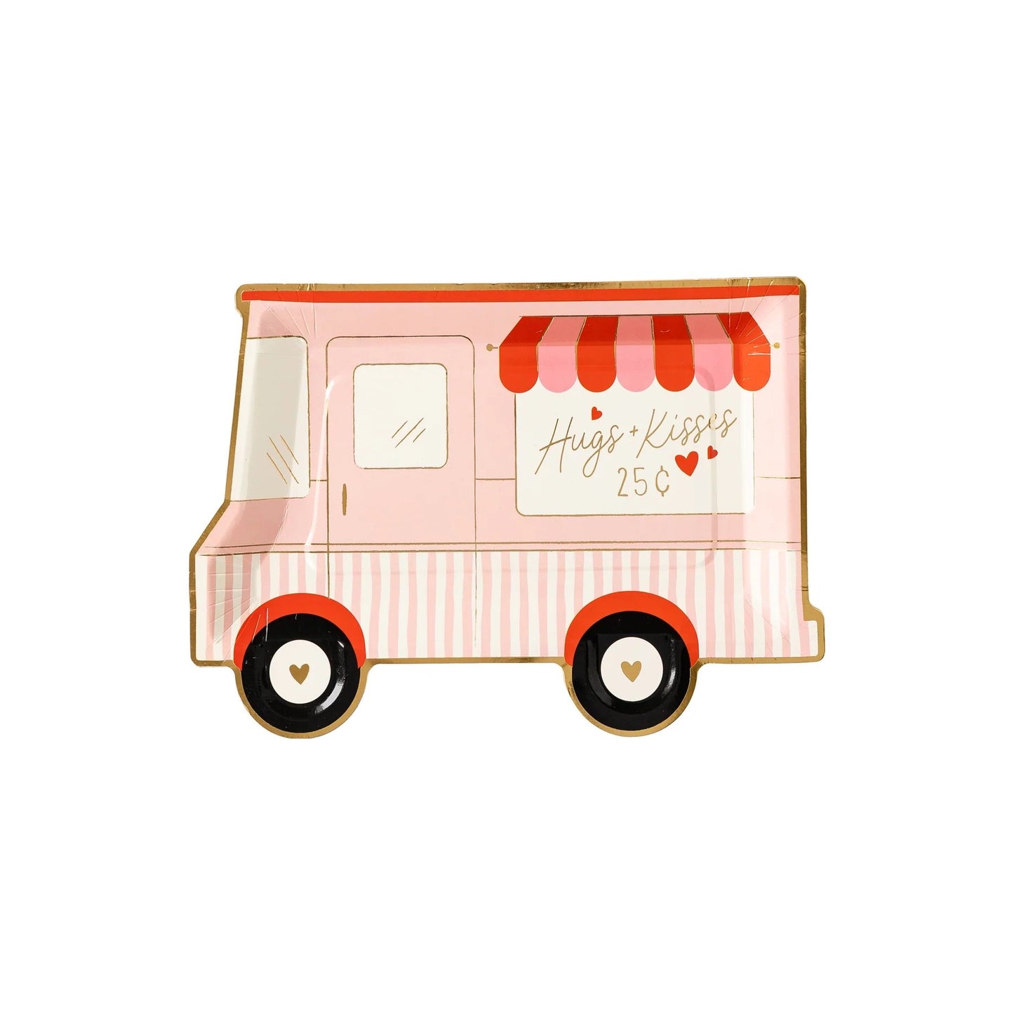 VALENTINE HUG & KISSES TRUCK DINNER PLATES