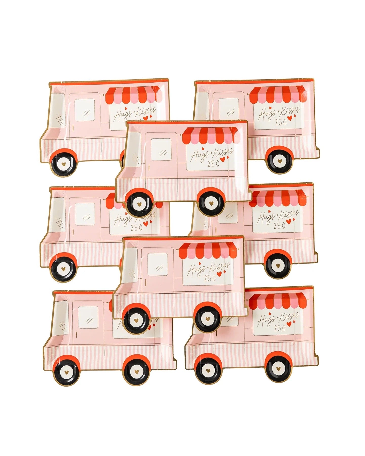 VALENTINE HUG & KISSES TRUCK DINNER PLATES