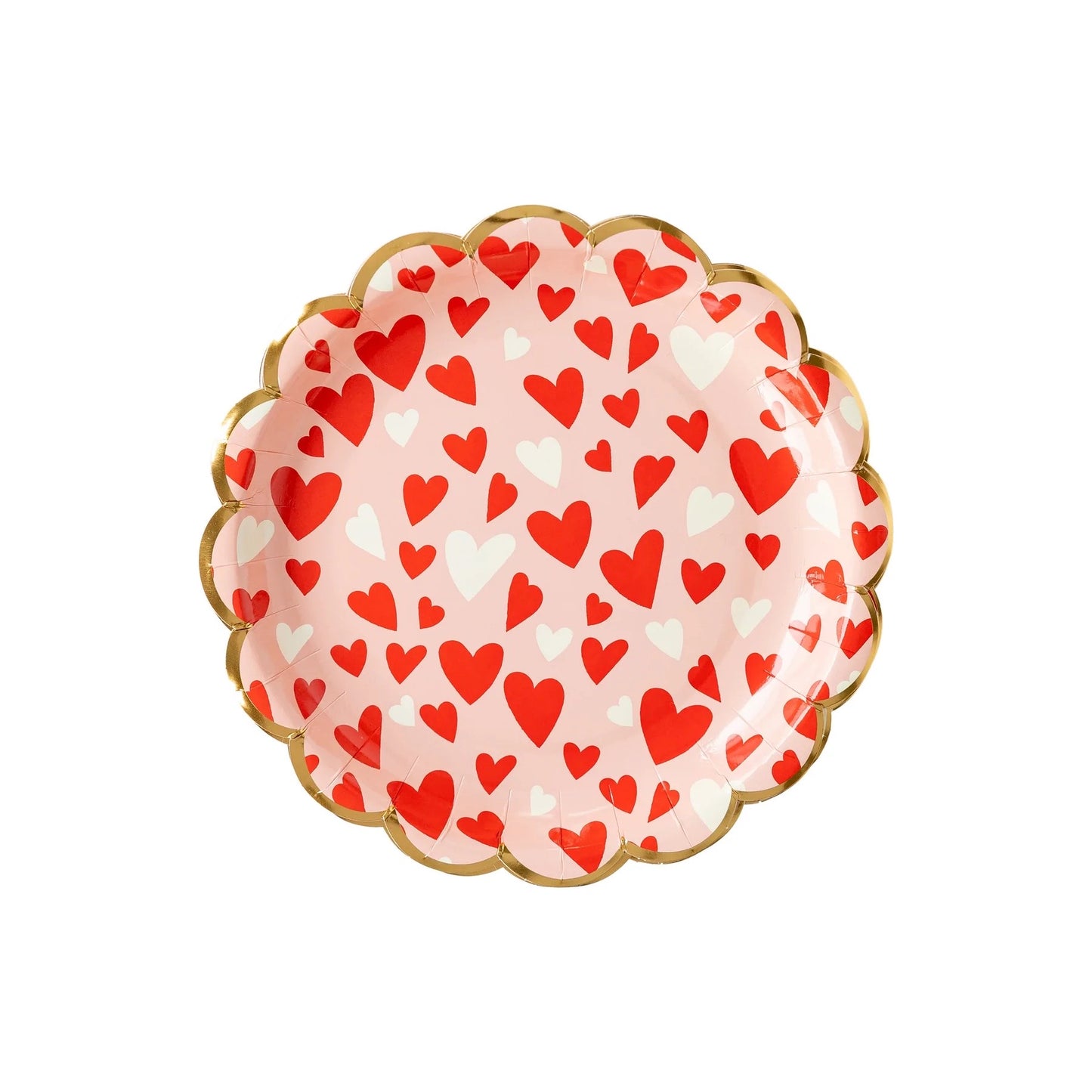 VALENTINE HEART SCATTER SCALLOPED DINNER PLATES