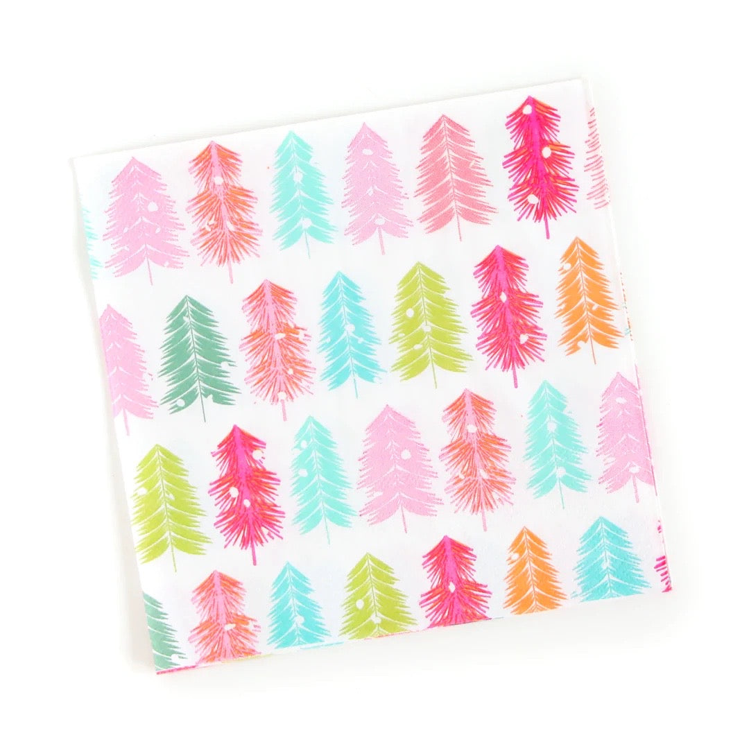 Bottle Brush Trees Christmas Dinner Napkins