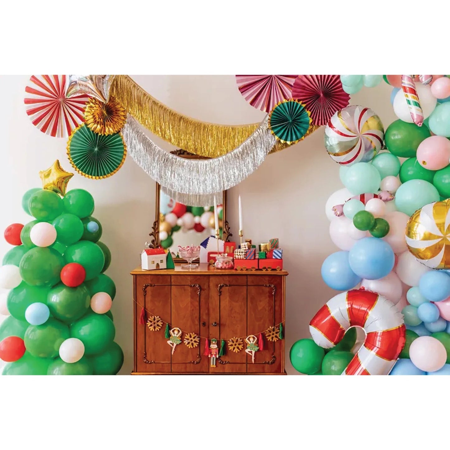 SILVER TINSEL FRINGE GARLAND 4.5FT
