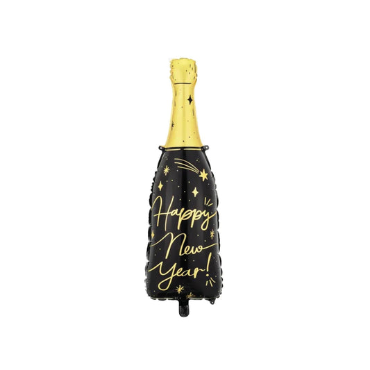 NEW YEAR'S EVE BLACK & GOLD CHAMPAGNE BOTTLE BALLOON 34.5IN